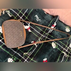 Michael Kors Tan and Gold Crossbody Bag